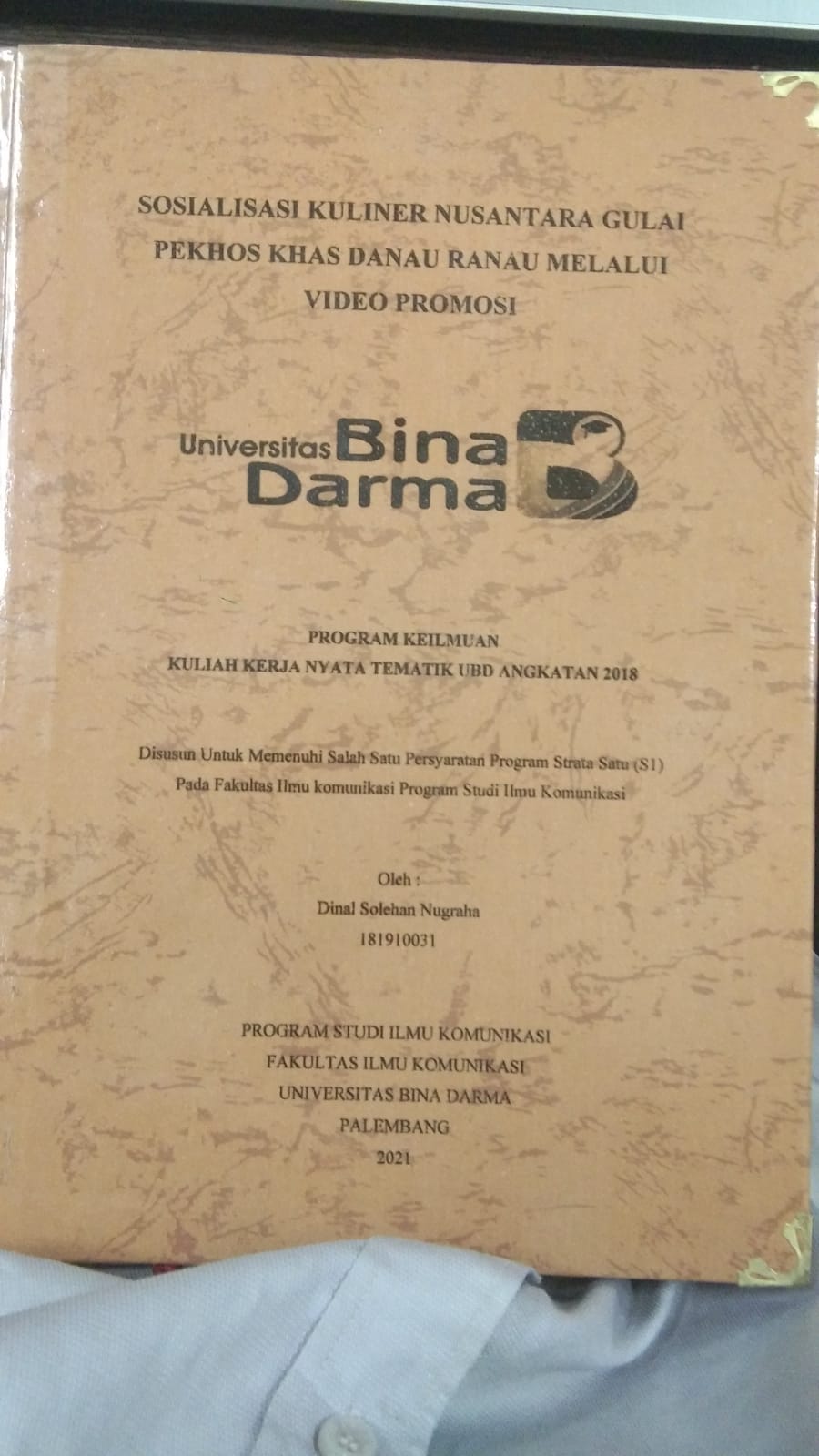 Cover SOSIALISASI KULINER NUSANTARA GULAI PEKHOS KHAS DANAU RANAU MELALUI VIDEO PROMOSI / DINAL SOLEHAN NUGRAHA