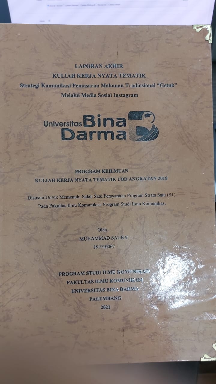 Cover STRATEGI KOMUNIKASI PEMASARAN MAKANAN TRADISIONAL "GETUK" MELALUI MEDIA SOSIAL INSTAGRAM / MUHAMMAD SAUKY