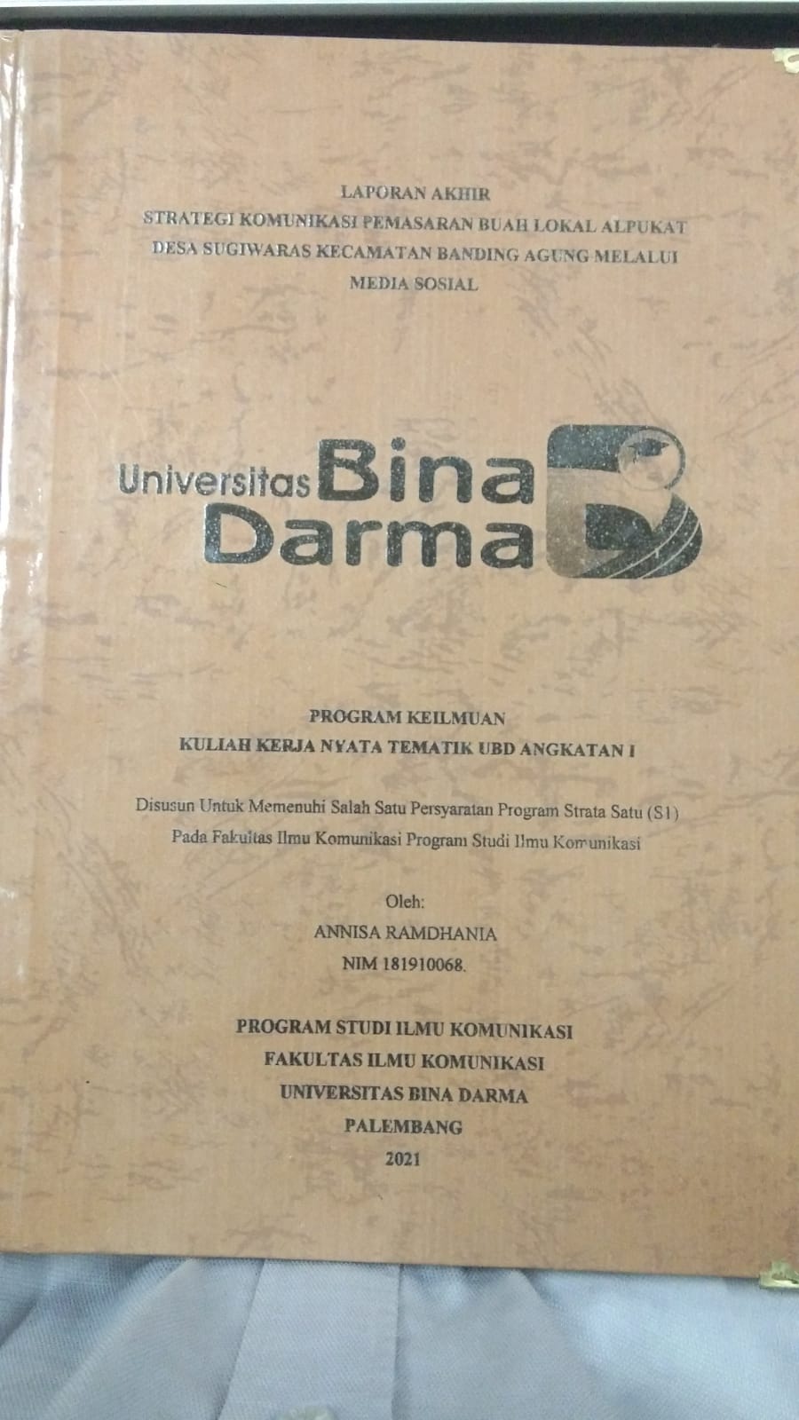 Cover STRATEGI KOMUNIKASI PEMASARAN BUAH LOKAL ALPUKAT DESA SUGIWARAS KECAMATAN BANDING AGUNG MELALUI MEDIA SOSIAL / ANNISA RAMDHANIA