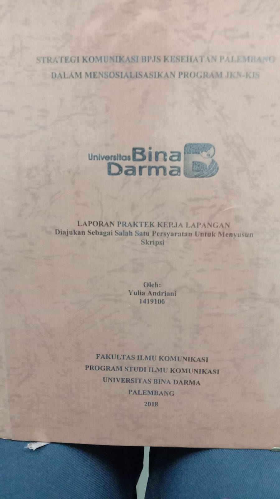 Cover STRAEGI KOMUNIKASI BPJS KESEHATAN PALEMBANG DALAM MENSOSIALISASIKAN PROGRAM JKN-KIS / YULIA ANDRIANI