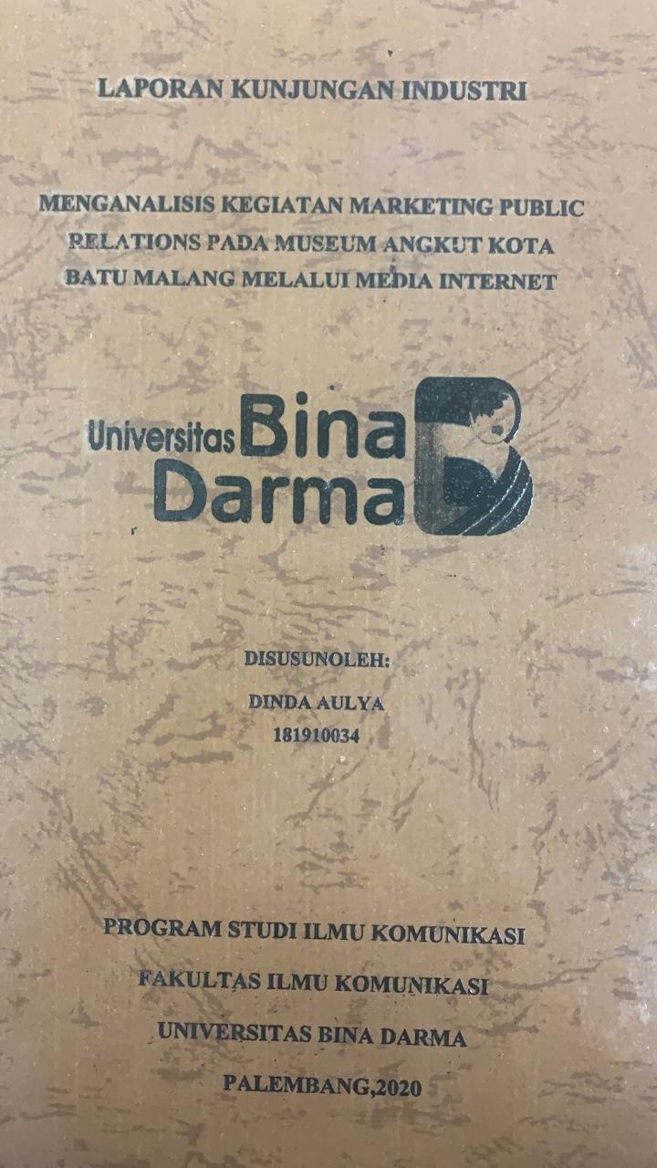 Cover MENGANALISIS KEGIATAN MARKETING PUBLIC RELATIONS PADA MUSEUM ANGKUT KOTA BATU MALANG MELALUI MEDIA INTERNET / DINDA AULYA