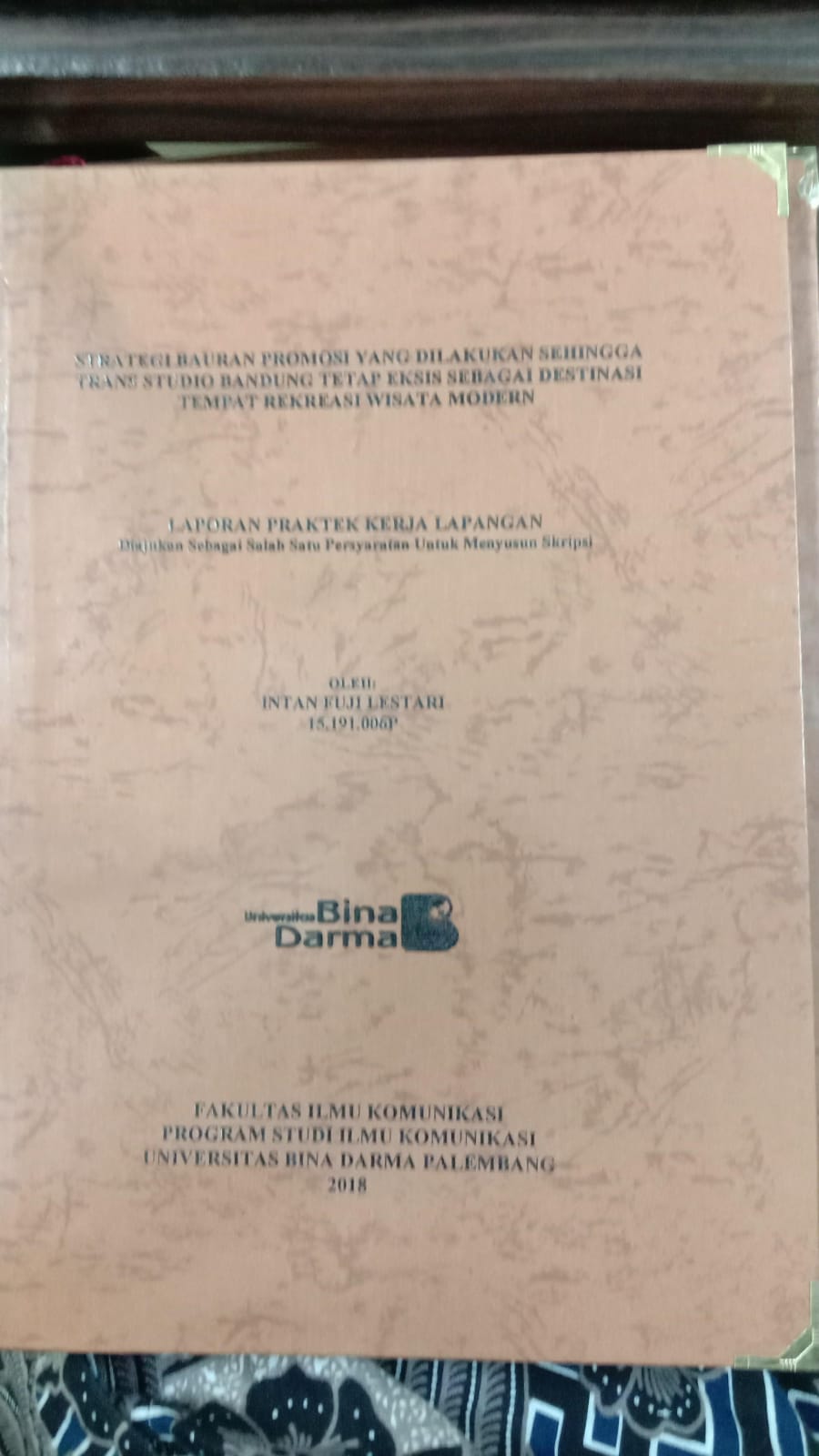 Cover STRATEGI BAURAN PROMOSI YANG DILAKUKAN SEHINGGA TRANS STUDIO BANDUNG TETAP EKSIS SEBAGAI DESTINASI TEMPAT REKREASI WISATA MODERN / INTAN FUJI LESTARI