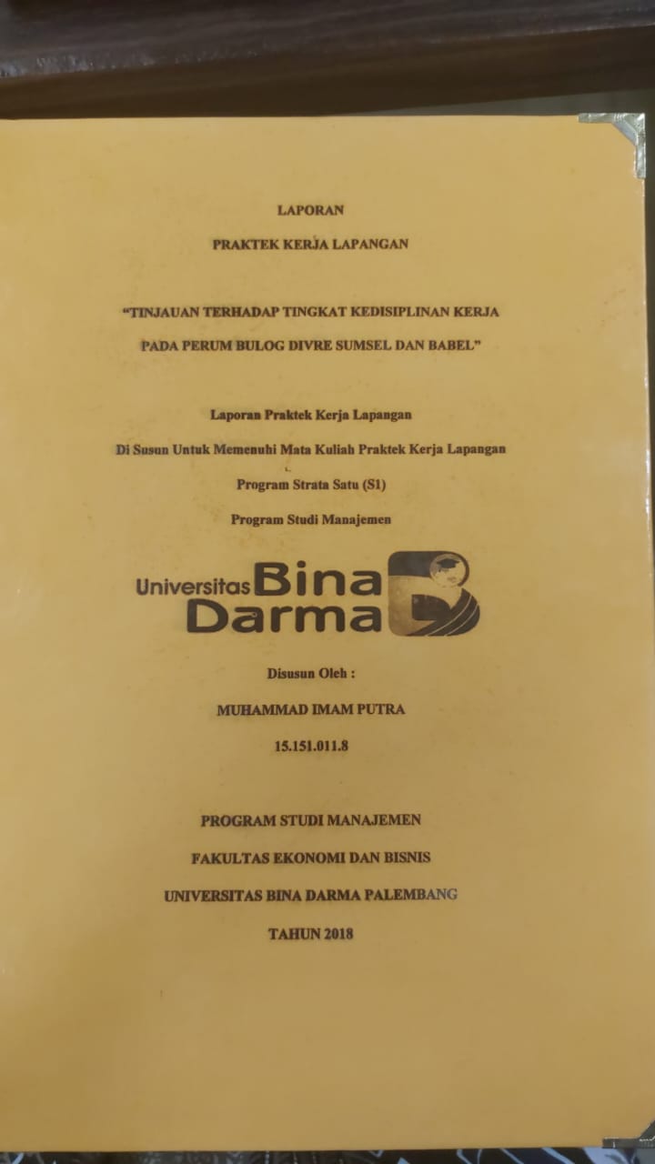 Cover TINJAUAN TERHADAP TINGKAT KEDISIPLINAN KERJA PADA PERUM BULOG DIVRE SUMSEL DAN BABEL / MUHAMMAD IMAM PUTRA
