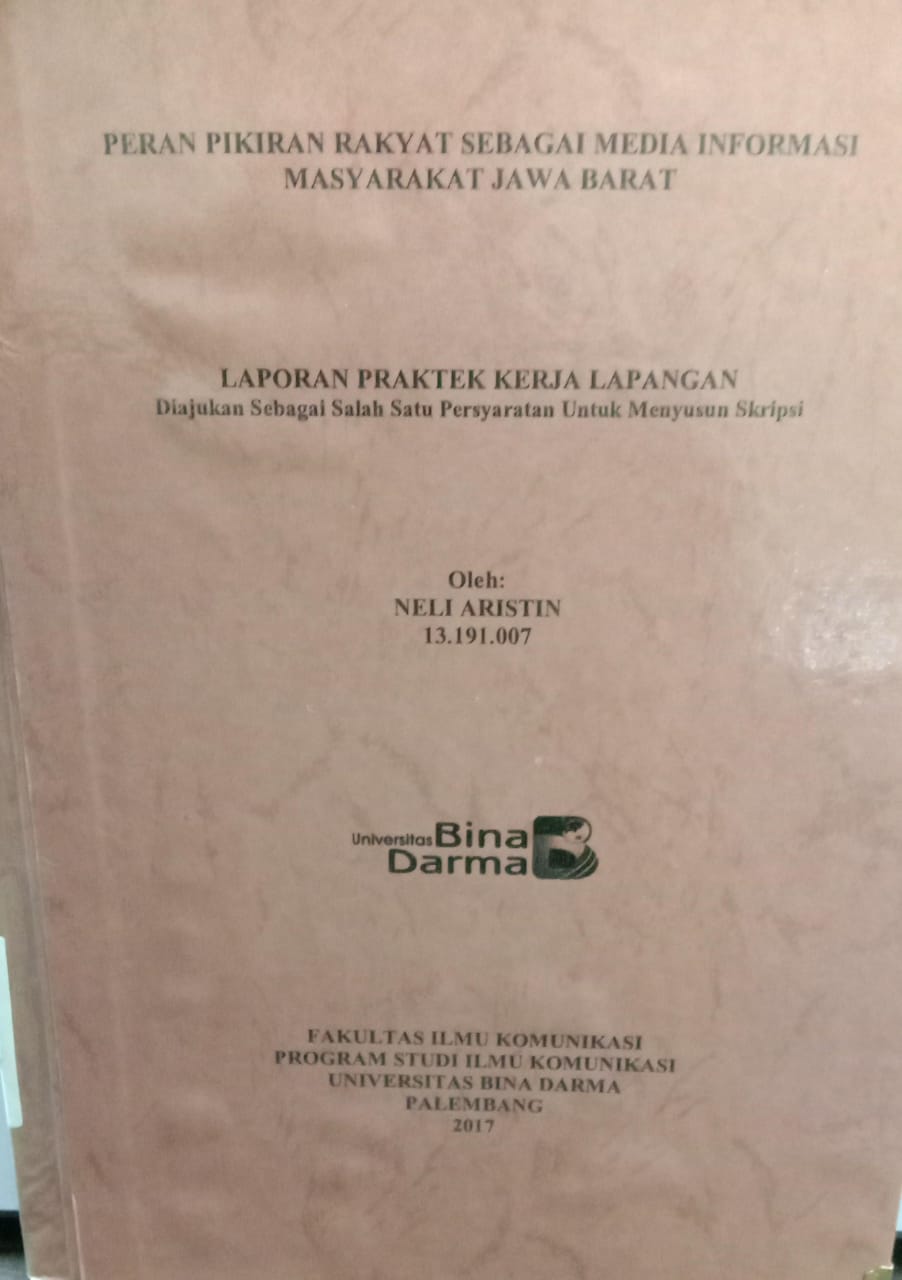 Cover PERAN PIKIRAN RAKYAT SEBAGAI MEDIA INFORMASI MASYARAKAT JAWA BARAT / NELI ARISTIN
