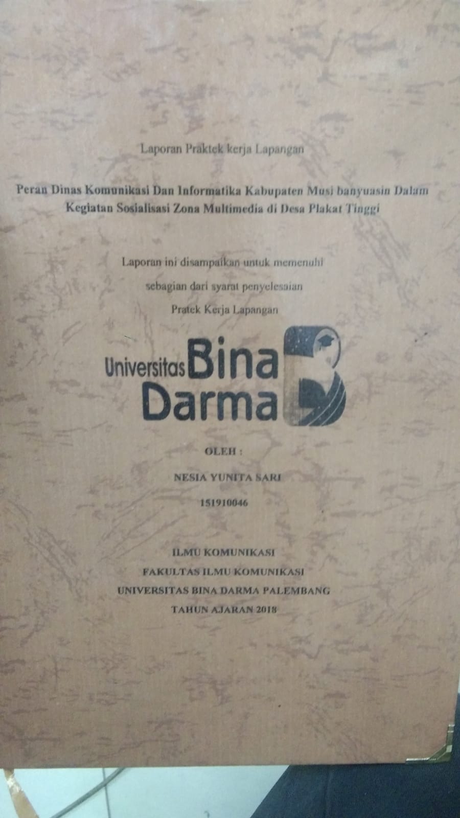 Cover PERAN DINAS KOMUNIKASI DAN INFORMATIKA KABUPATEN MUSI BANYUASIN DALAM KEGIATAN SOSIALISASI ZONA MULTIMEDIA DI DESA PLAKAT TINGGI / NESIA YUNITA SARI