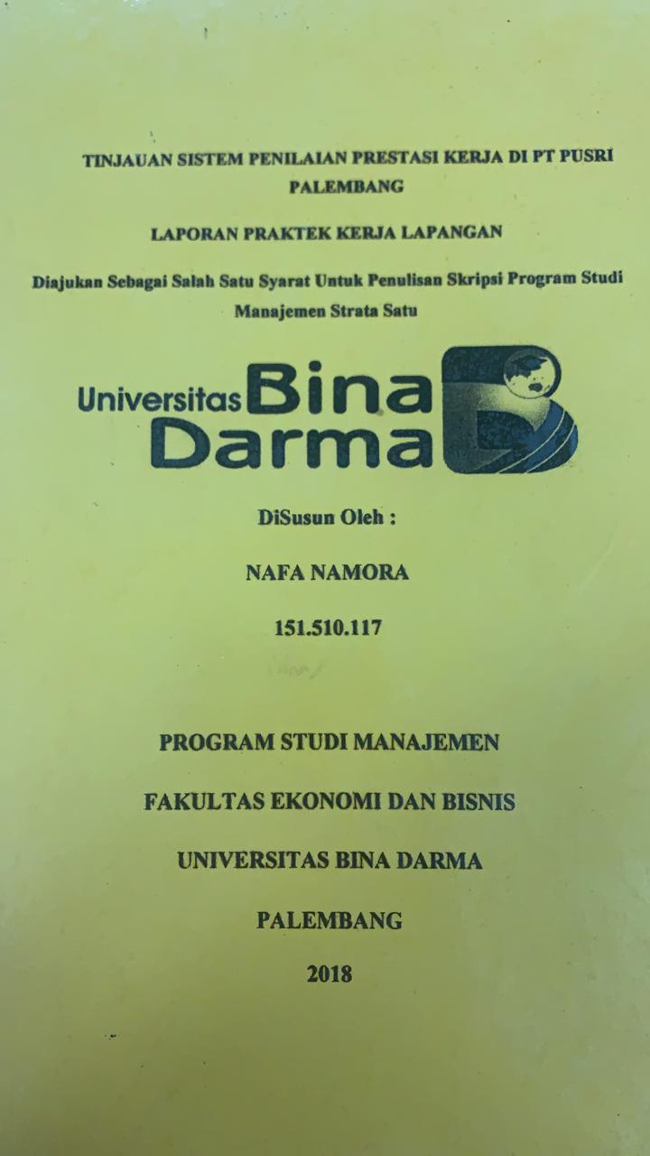 Cover TINJAUAN SISTEM PENILAIAN PRESTASI KERJA DI PT PUSRI PALEMBANG / NAFA NAMORA