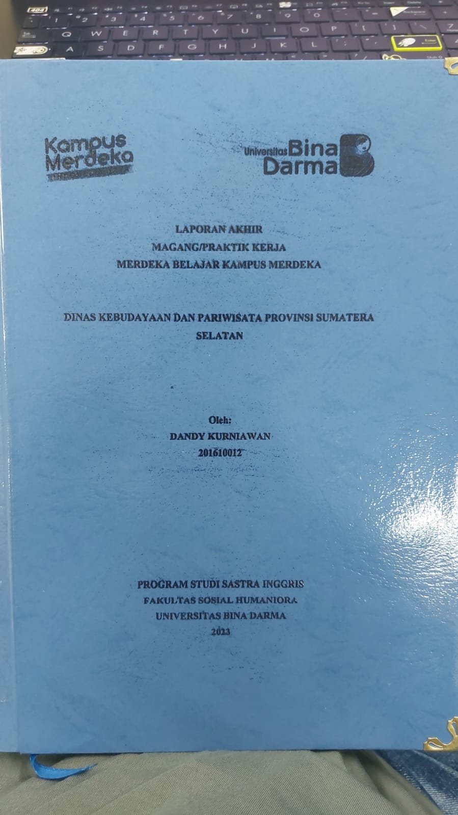 Cover DINAS KEBUDAYAAN DAN PARIWISATA PROVINSI SUMATERA SELATAN SELATAN / DANDY KURNIAWAN