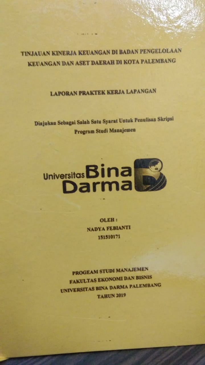 Cover TINJAUAN KINERJA KEUANGAN DI BADAN PENGELOLAAN KEUANGAN DAN ASET DAERAH DI KOTA PALEMBANG / NADYA FEBIANTI