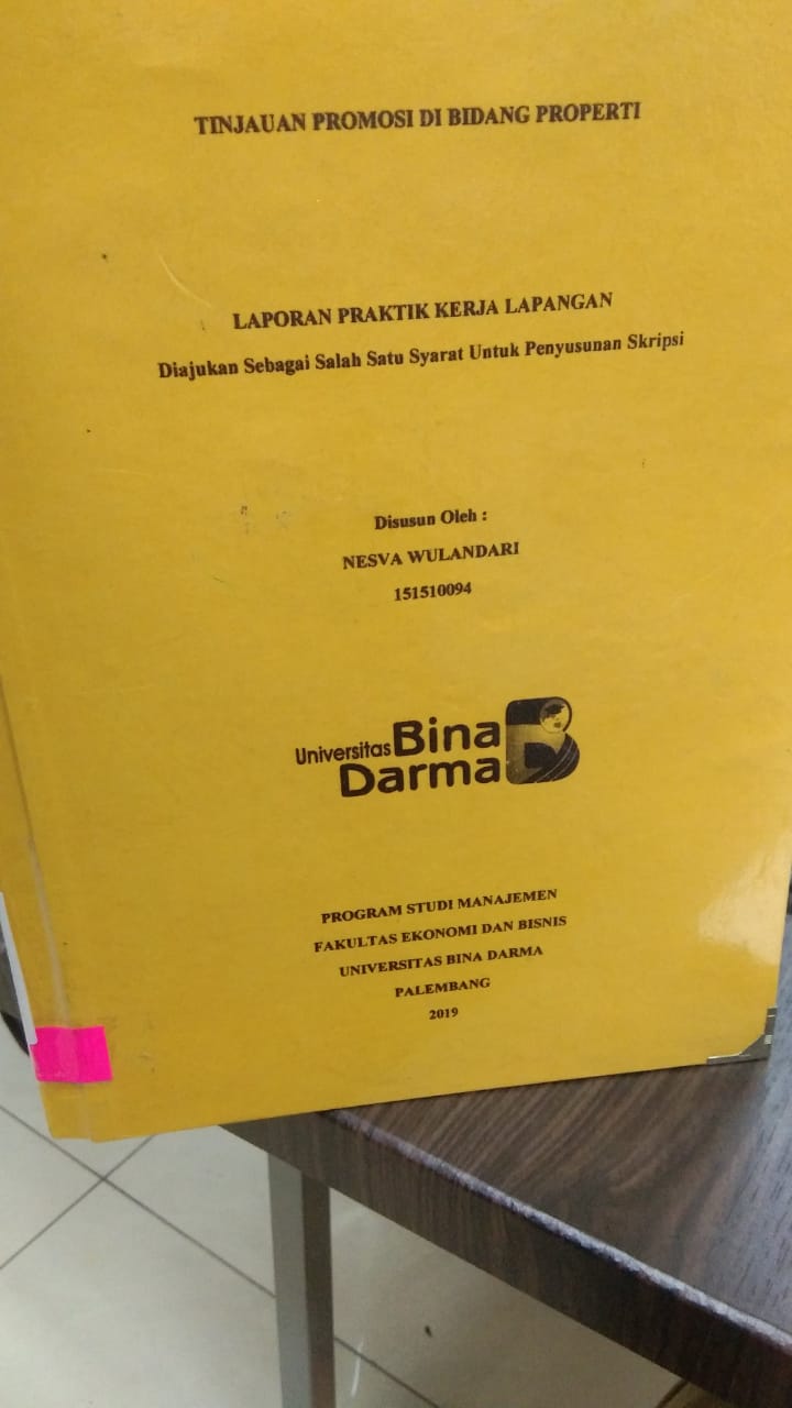 Cover TINJAUAN PROMOSI DI BIDANG PROPERTI / NESVA WULANDARI