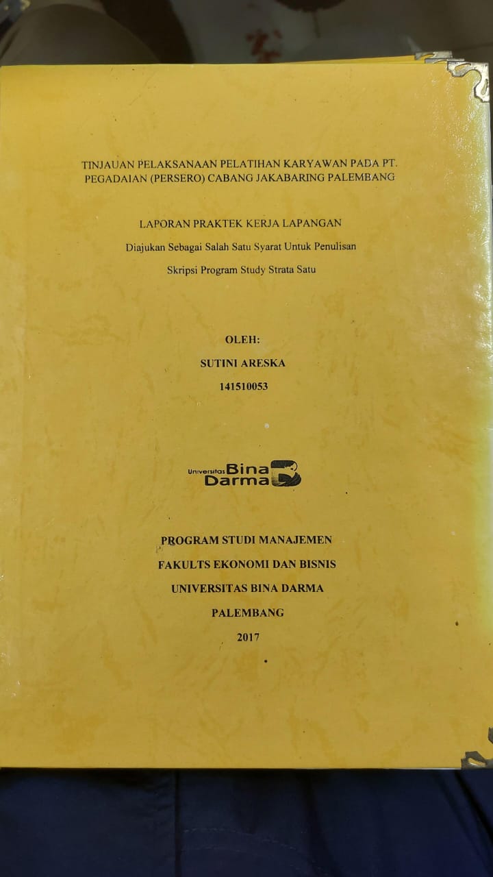 Cover TINJAUAN PELAKSANAAN PELATIHAN KARYAWAN PADA PT.PEGADAIAN (PERSERO) CABANG JAKABARING PALEMBANG / SUTINI ARESKA