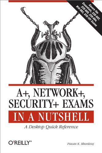 Cover A+ NETWORK+, SECURITY+ EXAMS IN A NUTSHELL :  a Desktop Quick Refrence / Pawan K. Bhardwaj