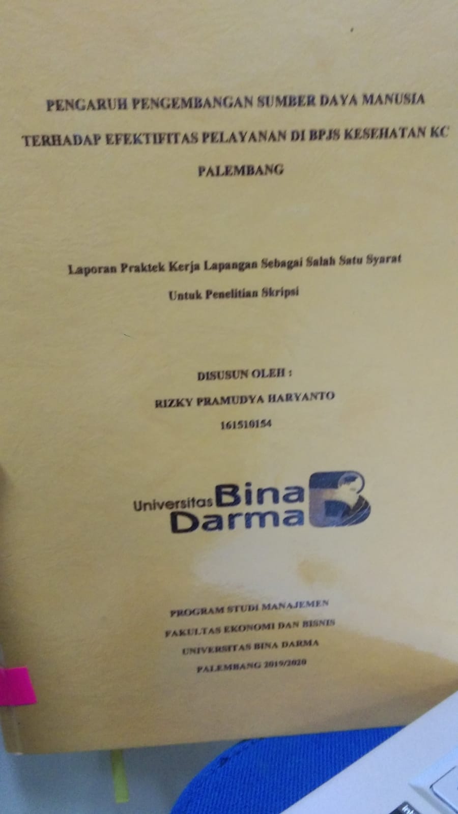 Cover PENGARUH PENGEMBANGAN SUMBER DAYA MANUSIA TERHADAP KREATIFITAS PELAYANAN DI BPJS KESEHATAN KC PALEMBANG / RIZKY PRAMUDYA HARYANTO