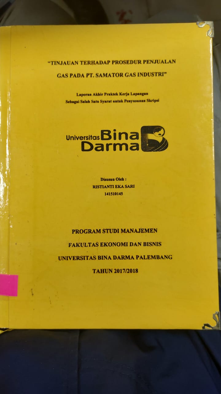 Cover TINJAUAN TERHADAP PROSEDUR PENJUALAN GAS PADA PT.SAMATOR GAS INDUSTRI / RISTIANTI EKA SARI