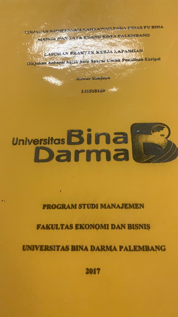 Cover TINJAUAN KOMPENSASI KARYAWAN PADA DINAS PU BINA MARGA DAN TATA RUANG KOTA PALEMBANG / AZWAR SANJAYA