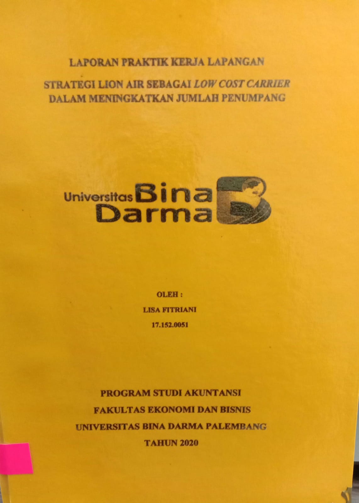 Cover STRATEGI LION AIR SEBAGAI LOW COST CARRIER DALAM MENINGKATKAN JUMLAH PENUMPANG / LISA FITRIANI