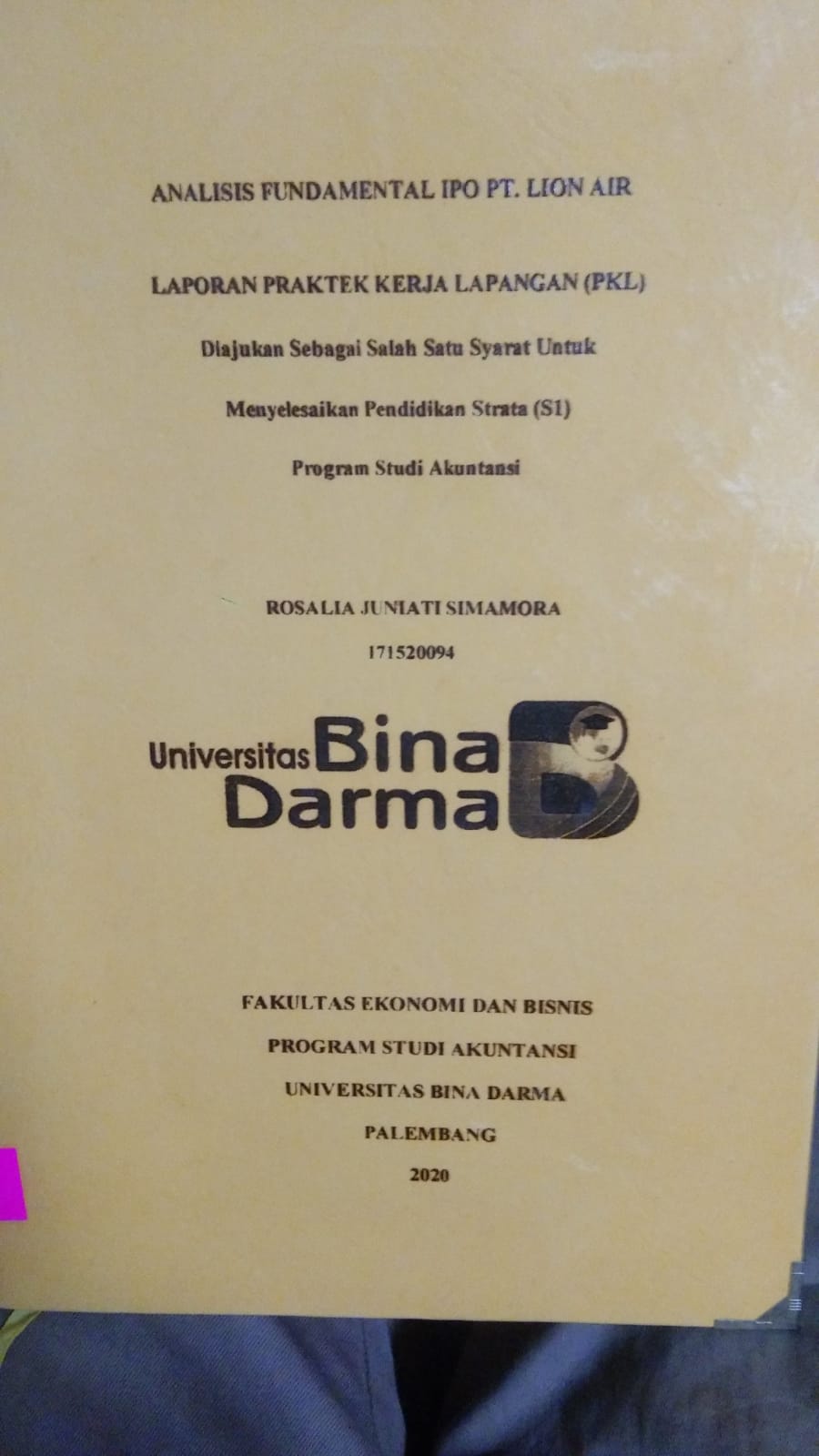 Cover ANALISIS FUNDAMENTAL IPO PT. LION AIR / ROSALIA JUNIATI SIMAMORA