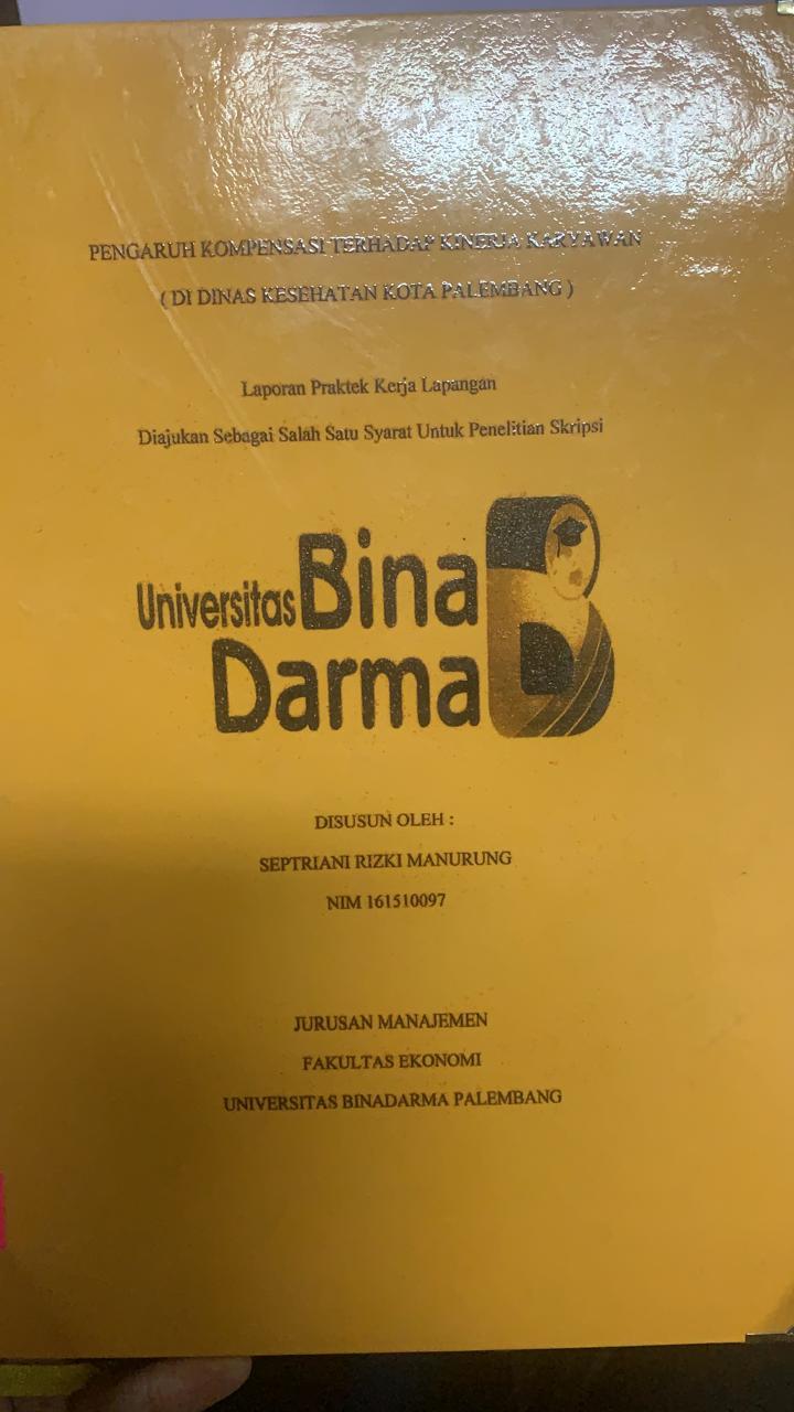 Cover PENGAUH KOMPENSASI TERHADAP KINERJA KARYAWAN (DI DINAS KESEHATAN KOTA PALEMBANG) / SEPTRIANI RIZKI MANURUNG
