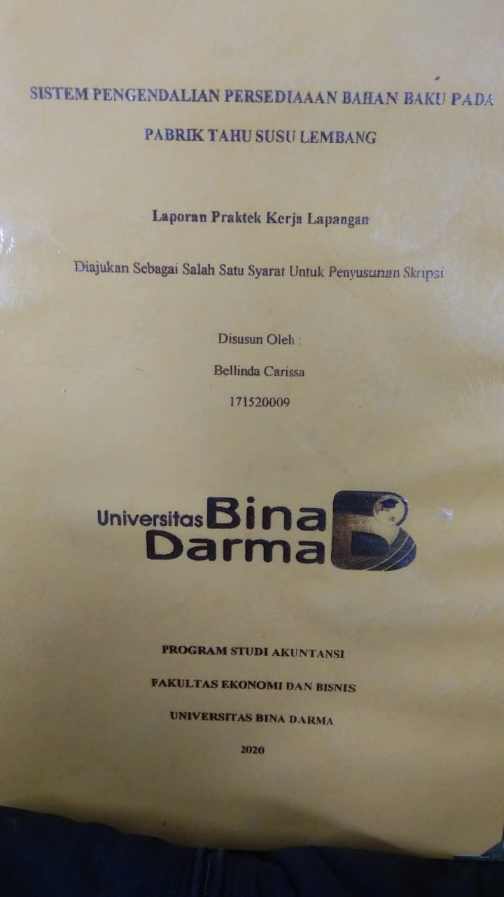 Cover SISTEM PENGENDALIAN PERSEDIAAAN BAHAN BAKU PADA PABRIK TAHU SUSU LEMBANG / BELLINDA CARISSA