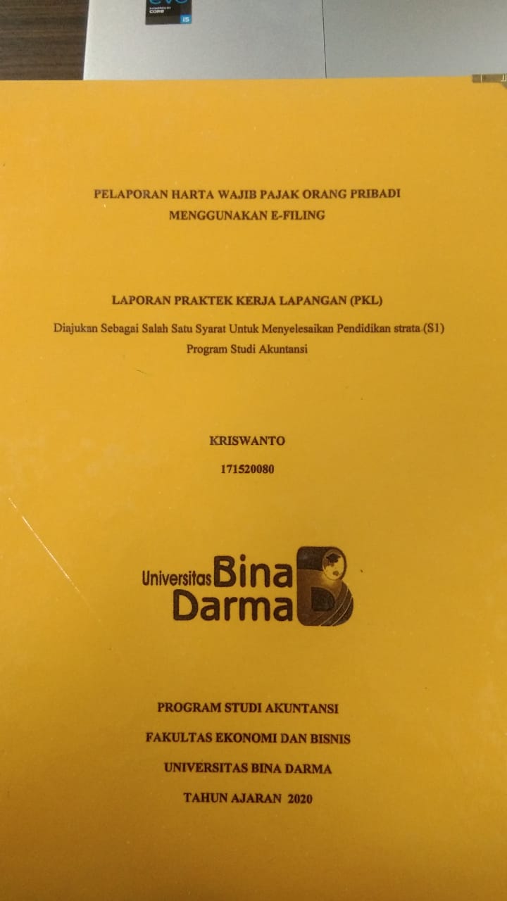 Cover PELAPORAN HARTA WAJIB PAJAK ORANG PRIBADI MENGGUNAKAN E-FILING / KRISWANTO