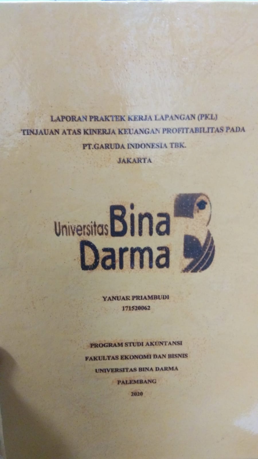 Cover TINJAUAN ATAS KINERJA KEUANGAN PROFITABILITAS PADA PT. GARUDA INDONESIA TBK. / YANUAR PRIAMBUDI