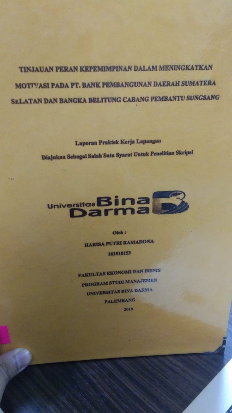 Cover TINJAUAN PERAN KEPEMIMPINAN DALAM MENINGKATKAN MOTIVASI PADA PT. BANK PEMBANGUNAN DAERAH SUMATERA SELATAN DAN BANGKA BELITUNG CABANG PEMBANTU SUNGSANG / HARISA PUTRI RAMADONA