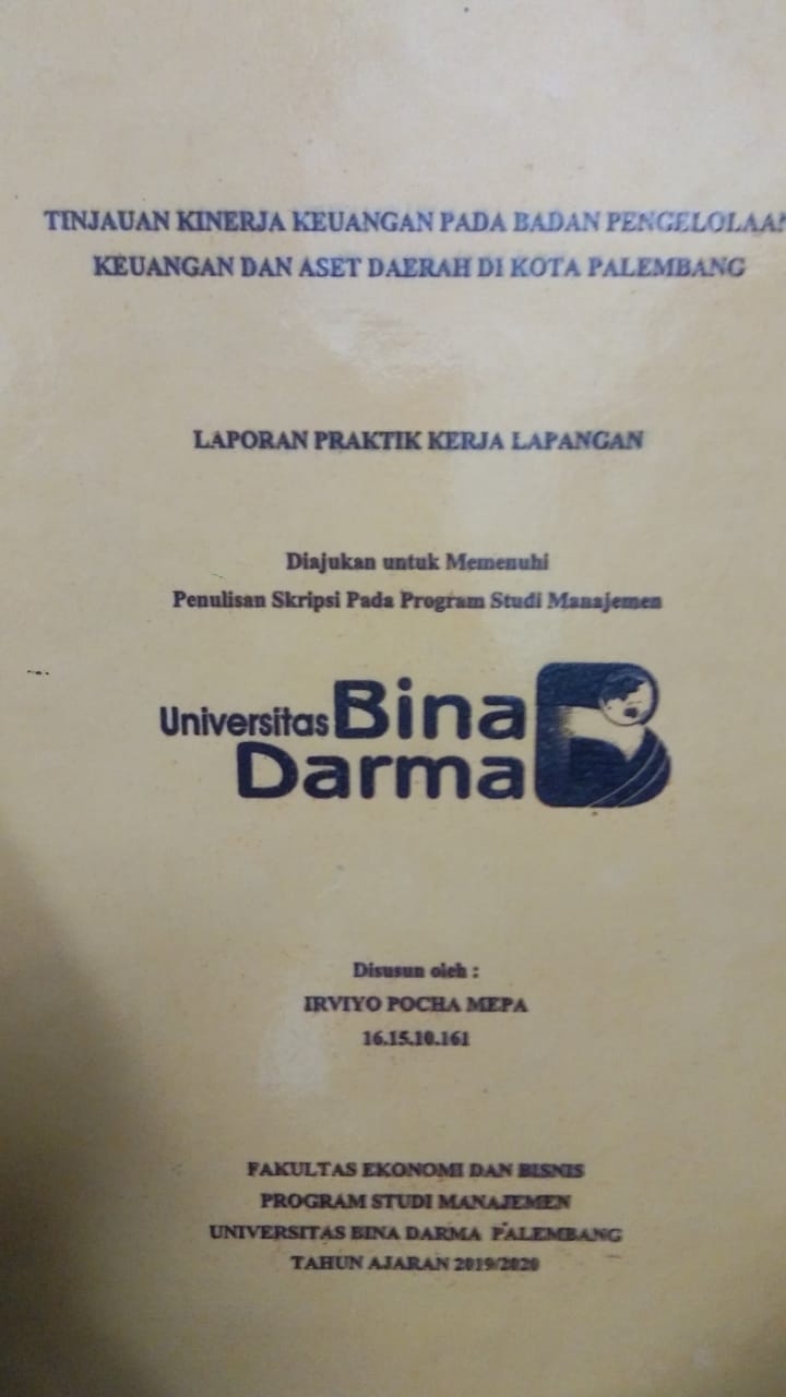 Cover TINJAUAN KINERJA KEUANGAN PADA BADAN PENGELOLAAN KEUANGAN DAN ASET DAERAH DI KOTA PALEMBANG / IRVIYO POCHA MEPA