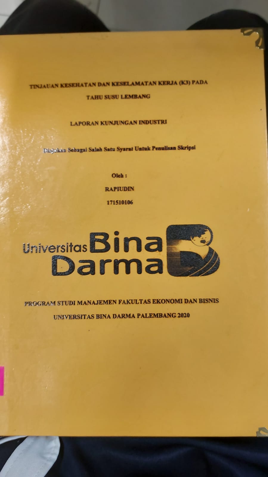 Cover TINJAUAN KESEHATAN DAN KESELAMATAN KERJA (K3) PADA TAHU SUSU LEMBANG / RAPIUDIN