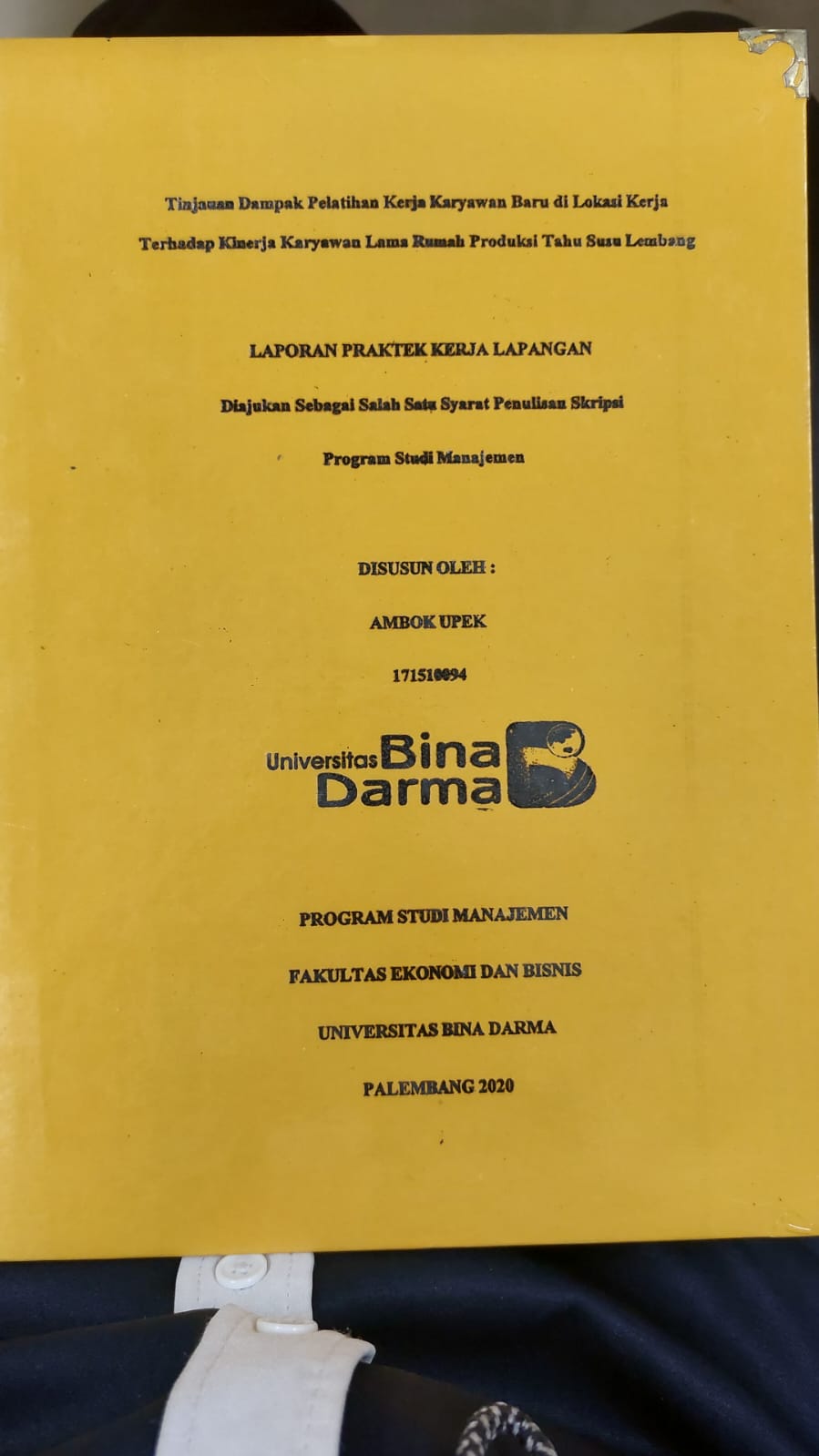 Cover TINJAUAN DAMPAK PELATIHAN KERJA KARYAWAN BARU DI LOKASI KERJA TERHADAP KINERJA KARYAWAN LAMA RUMAH PRODUKSI TAHU SUSU LEMBANG / AMBOK UPEK