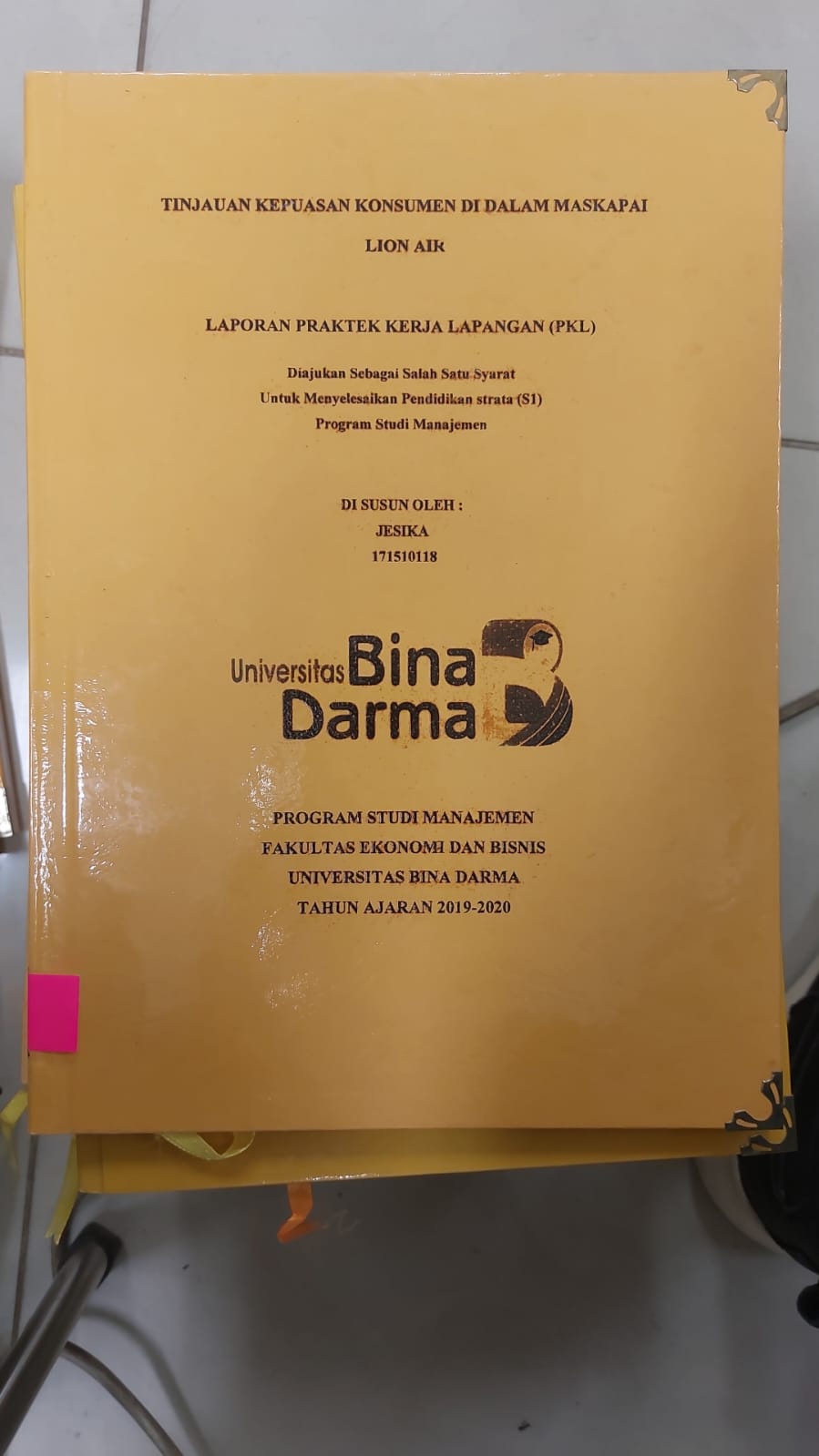 Cover TINJAUAN KEPUASAN KONSUME KONSUMEN DI DALAM MASKAPAI LION AIR / JESIKA