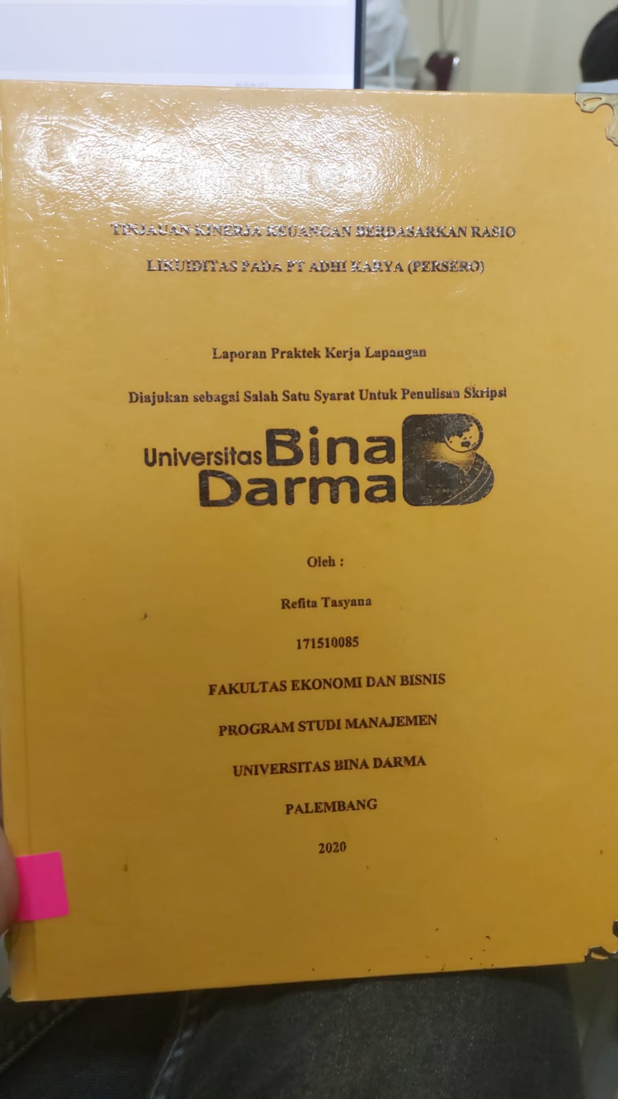 Cover TINJAUAN KINERJA KEUANGAN BERDASARKAN RASIO LIKUIDITAS PADA PT ADHI KARYA (PERSERO) / REFITA  TASYANA