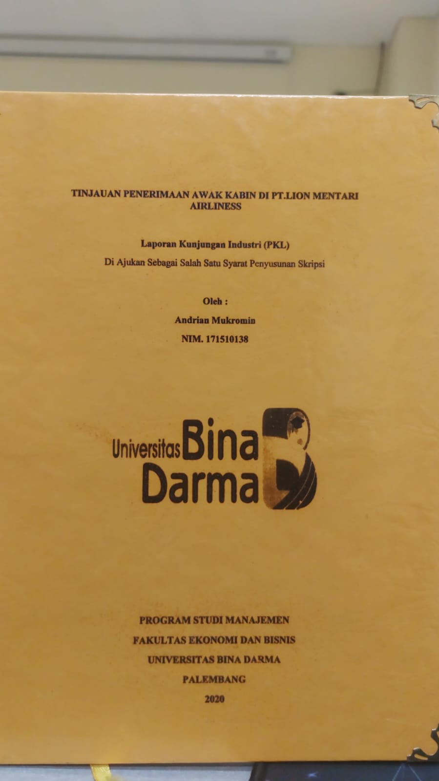 Cover TINJAUAN PENERIMAAN AWAK KABIN DI PT.LION MENTARI AIRLINESS / ANDRIAN MUKROMI