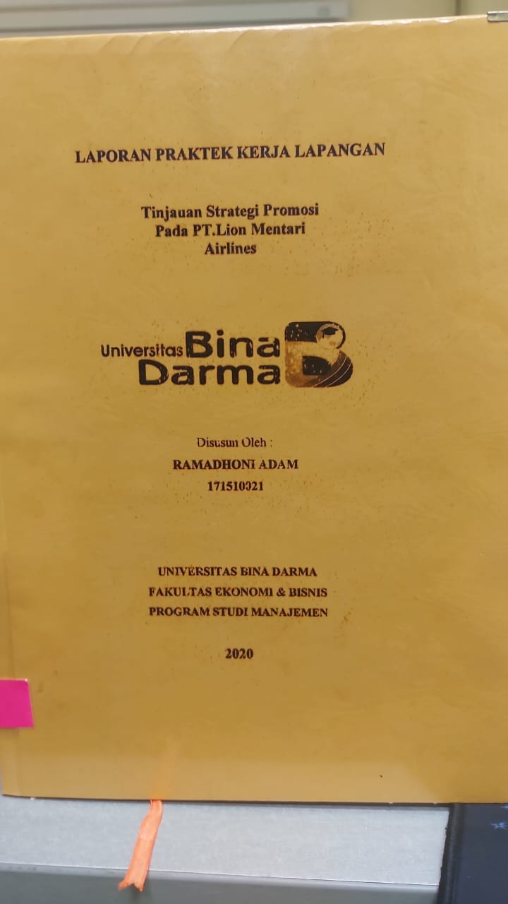 Cover TINJAUAN ATRATEGI PROMOSI PADA PT.LION MENTARI AILINES / RAMADHONI ADAM