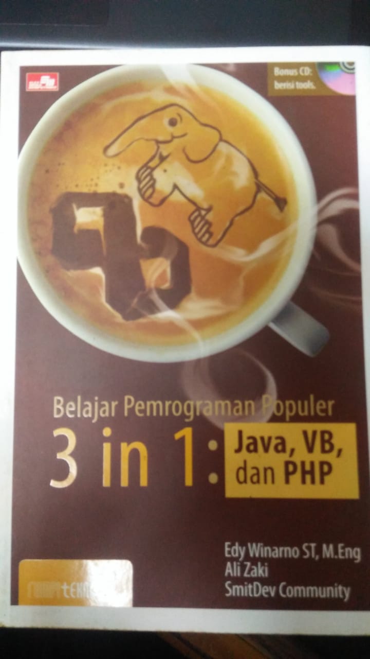 Cover BELAJAR PEMROGRAMAN POPULER 3 IN 1 :  Java, VB, dan Php / Edy Winarno