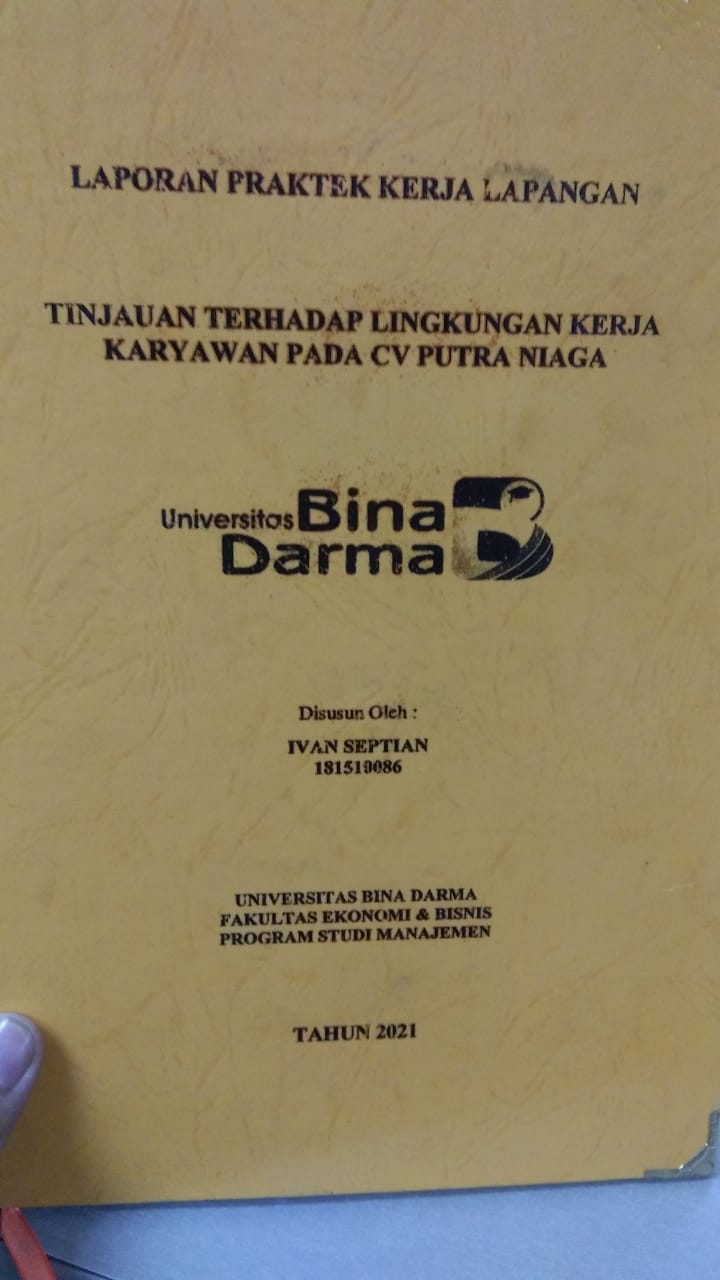 Cover TINJAUAN TERHADAP LINGKUNGAN KERJA KARYAWAN PADA CV PUTRA NIAGA / IVAN SEPTIAN