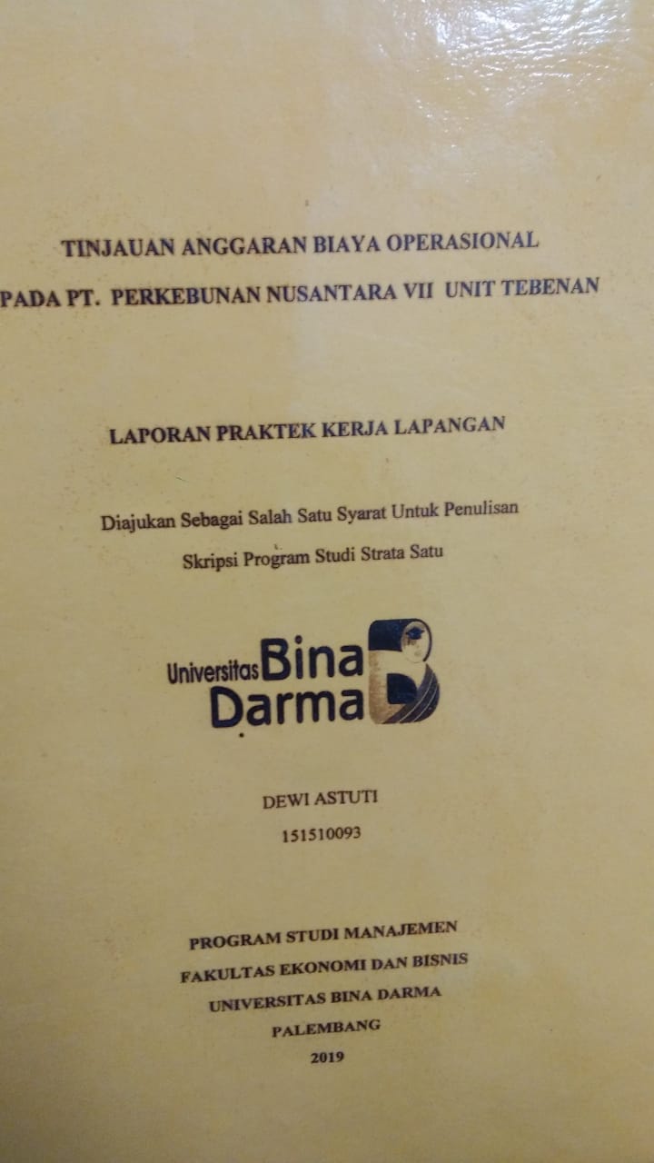 Cover TINJAUAN ANGGARAN BIAYA OPERASIONAL PADA PT. PERKEBUNAN NUSANTARA VII UNIT TEBENAN / DEWI ASTUTI