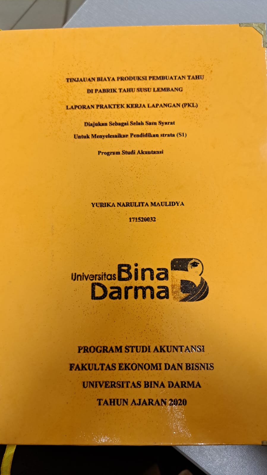 Cover TINJAUAN BIAYA PRODUKSI PEMBUATAN TAHU DI PABRIK TAHU SUSU LEMBANG / YURIKA NARULITA MAULIDYA