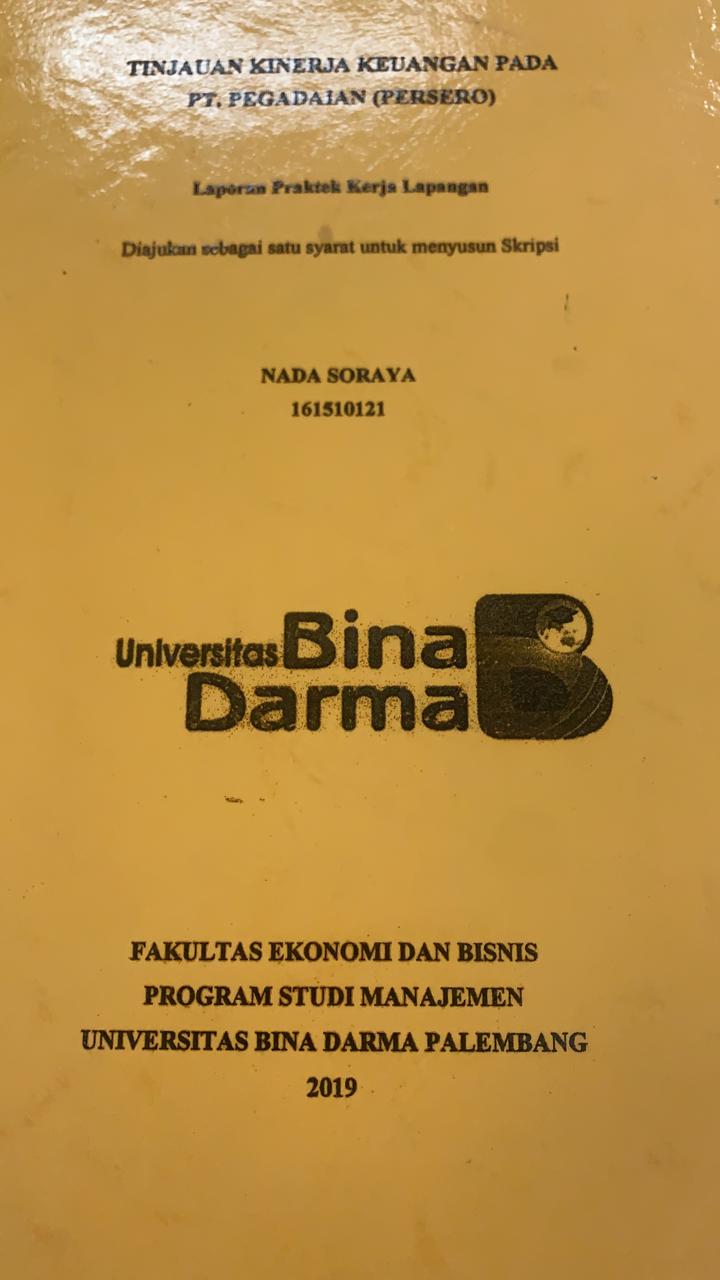 Cover TINJAUAN KINERJA KEUANGAN PADA PT.PEGADAIAN (PERSERO) / NADA SORAYA