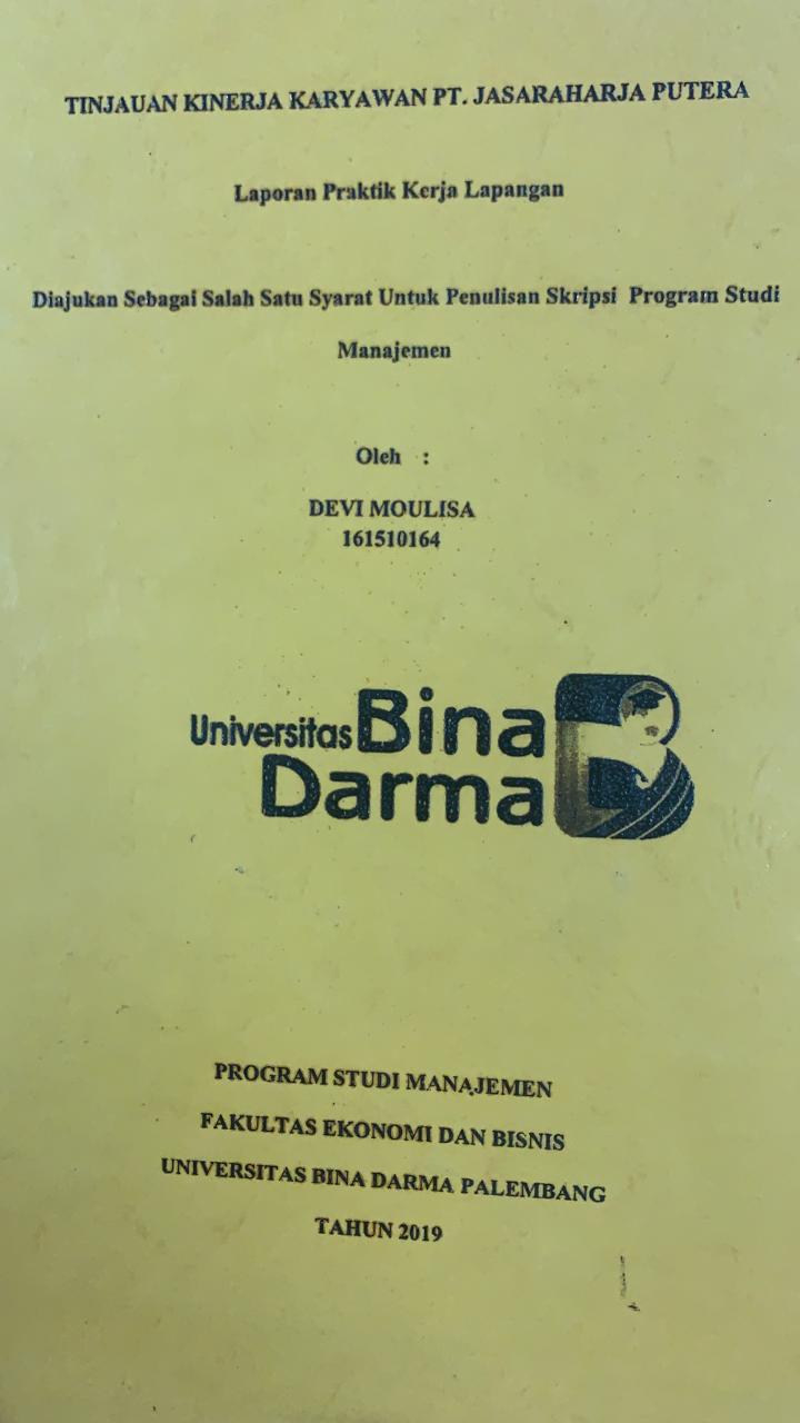 Cover TINJAUAN KINERJA KARYAWAN PT. JASARAHARJA PUTERA / DEVI MOULISA