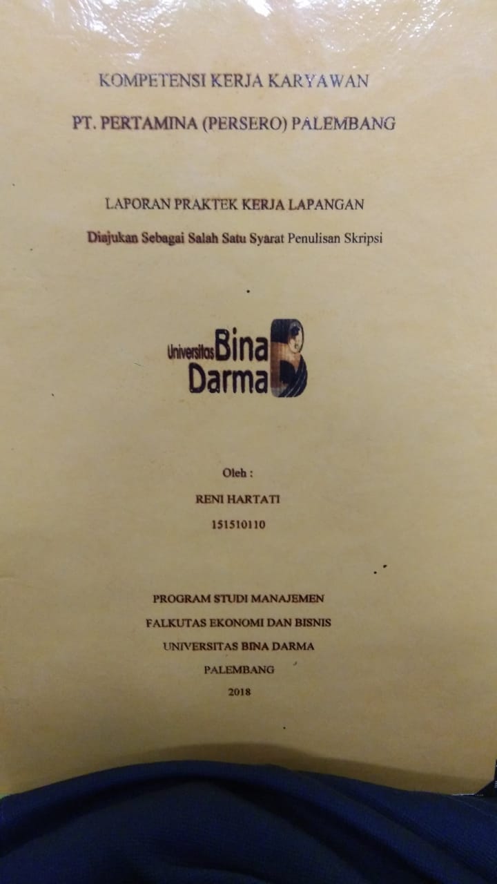 Cover KOMPETENSI KERJA KARYAWAN PT. PERTAMINA (PERSERO) PALEMBANG / RENI HARTATI