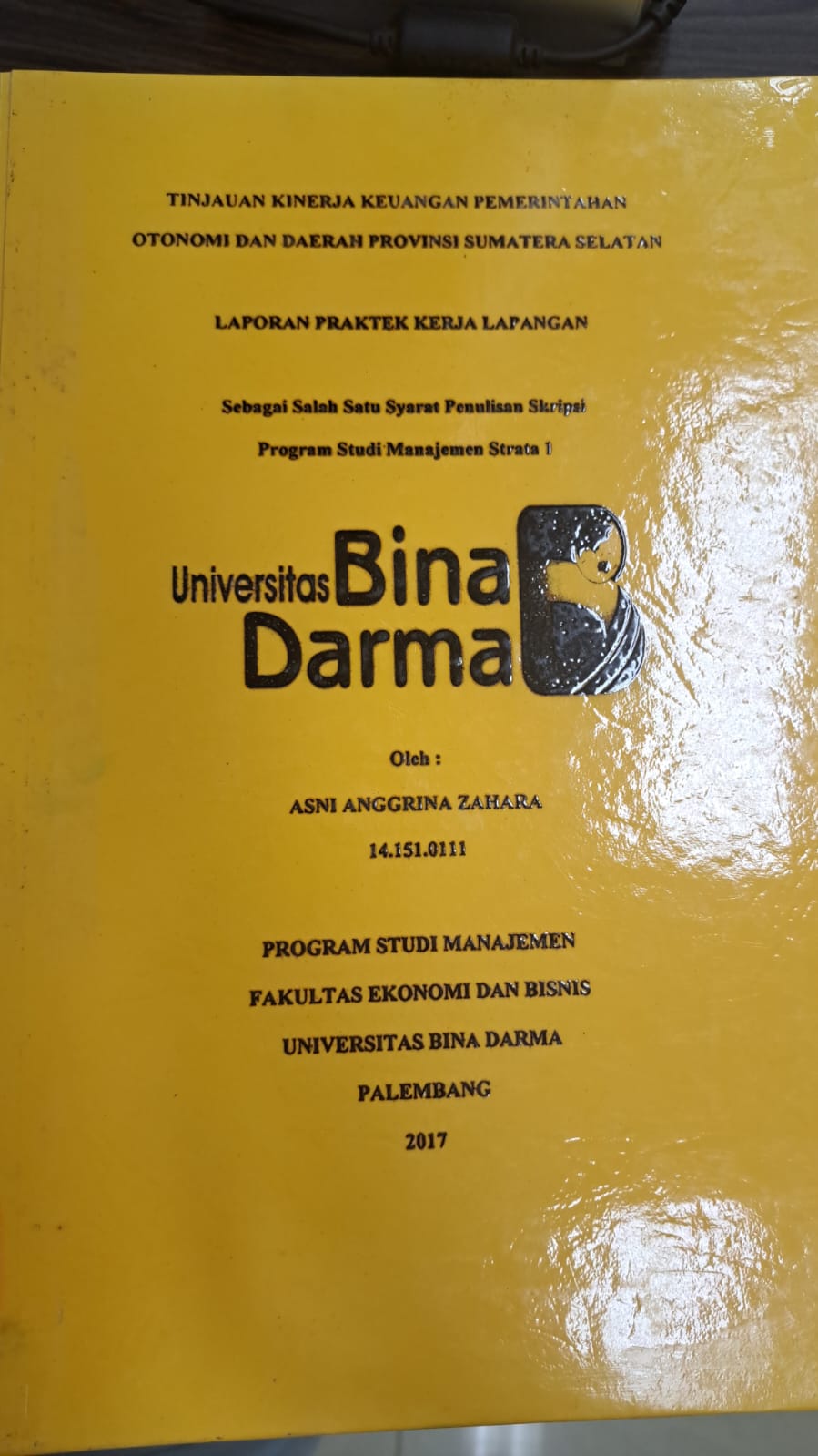 Cover TINJAUAN KINERJA KEUANGAN PEMERINTAH OTONOMI DAN DAERAH PROVINSI SUMSTERA SELATAN / ASNI ANGGRINA  ZAHARA