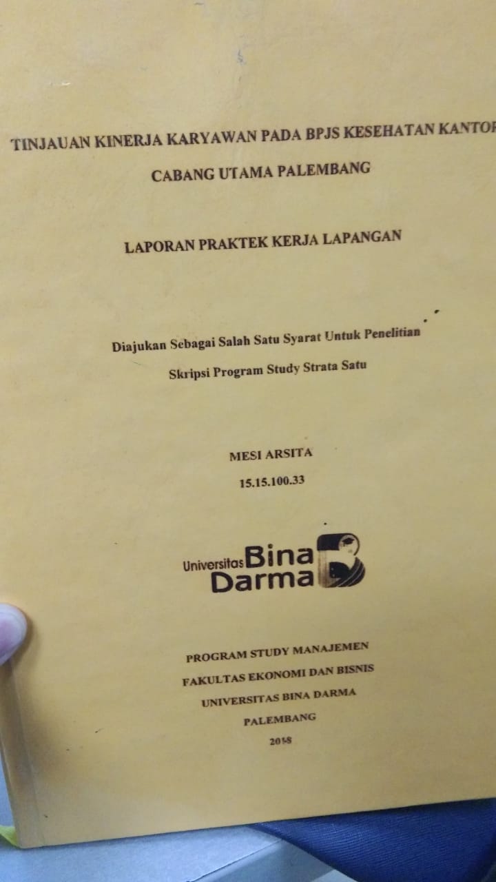 Cover TINJAUAN KINERJA KARYAWAN PADA BPJS KESEHATAN KANTOR CABANG UTAMA PALEMBANG / MESI ARSITA