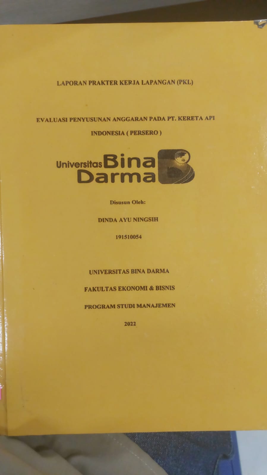 Cover EVALUASI PENYUSUNAN ANGGARAN PADA PT. KERETA API INDONESIA (PERSERO) / DINDA AYU NINGSIH
