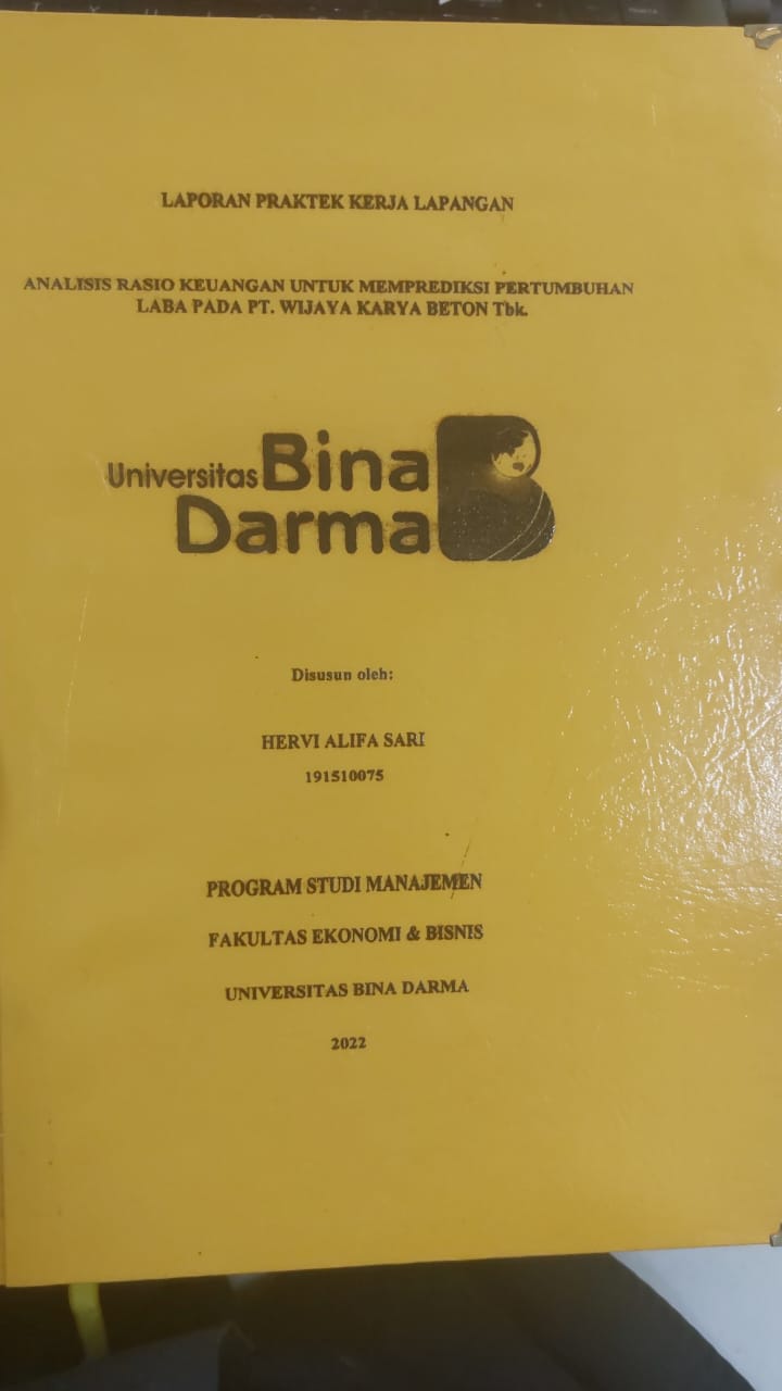 Cover ANALISIS RASIO KEUANGAN UNTUK MEMPREDIKSI KEBUTUHAN LABA PADA PT.WIJAYA KARYA BETON TBK / HERVI ALIFA SARI