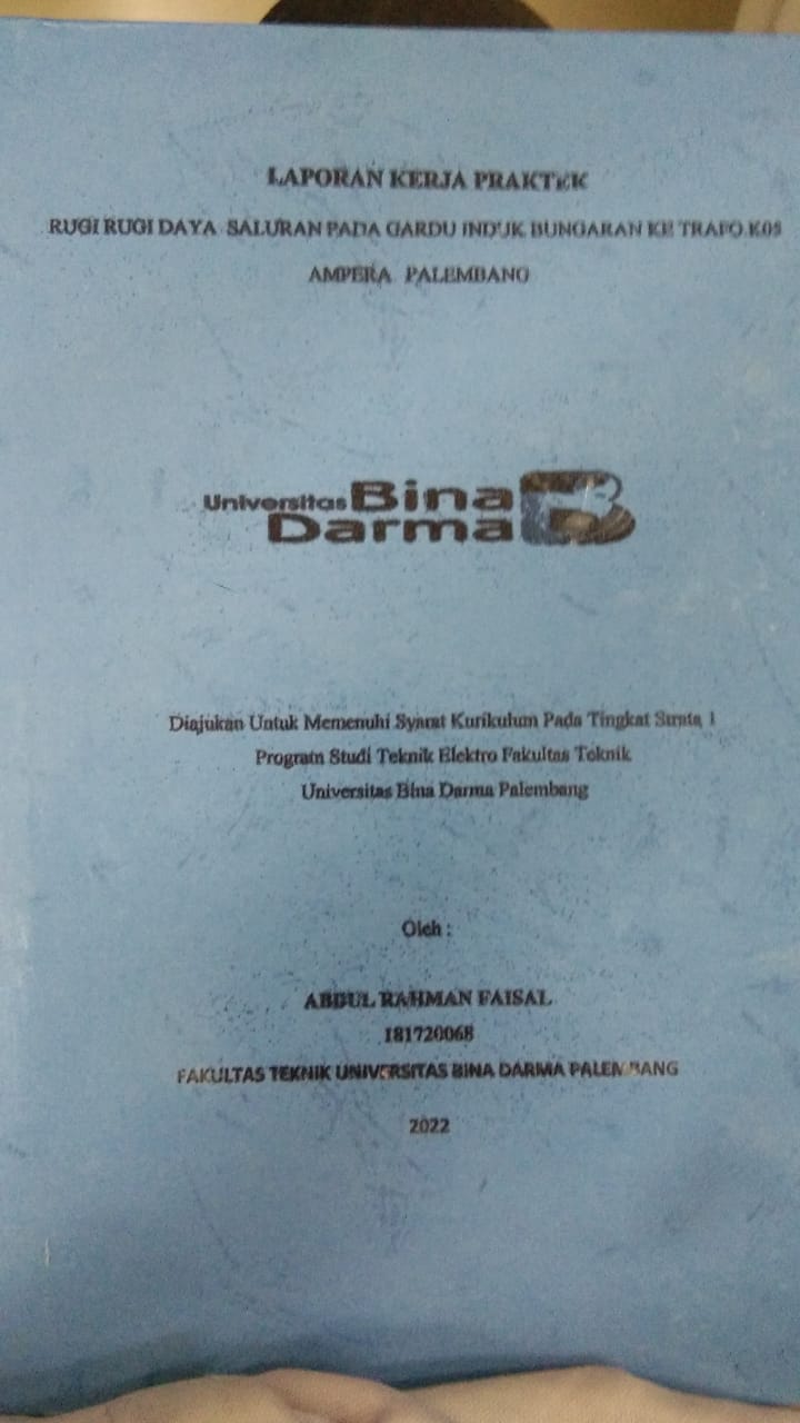 Cover RUGI RUGI DAYA SALURAN PADA GARDU UNTUK BUNGARAN KE TRAFO.K05 / ABDUL RAHMAN FAISAL
