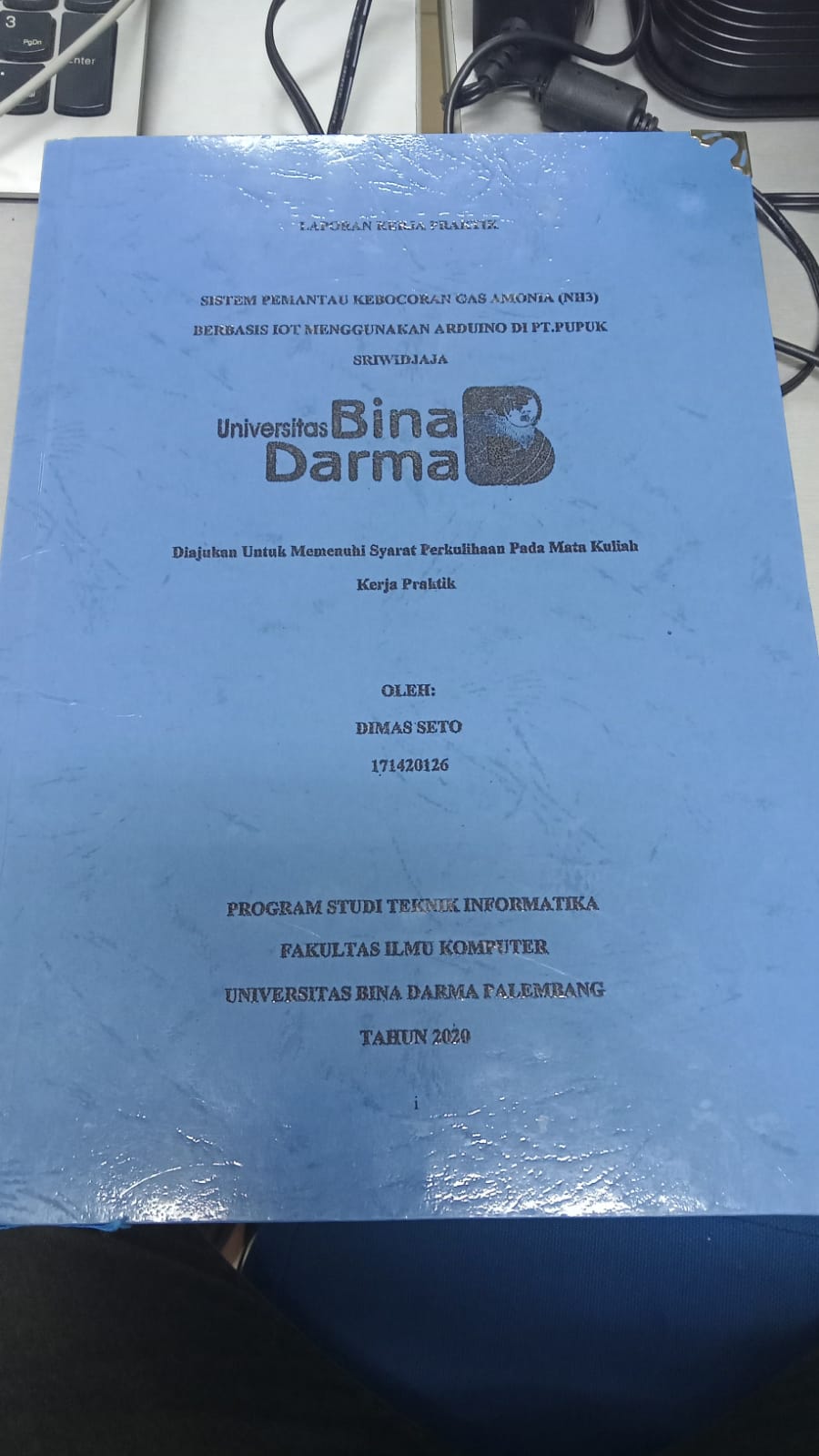 Cover SISTEM PEMANTAU KEBOCORAN GAS AMONIA (NH3) BERBASIS IOT MENGGUNAKAN ARDUINO DI PT.PUPUK SRIWIDJAJA