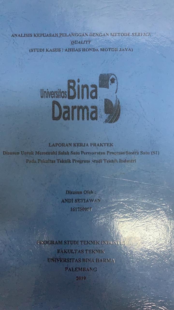 Cover ANALISIS KEPUASAN PELANGGAN DENGAN METODE SERVICE QUALITY / ANDI SETIAWAN