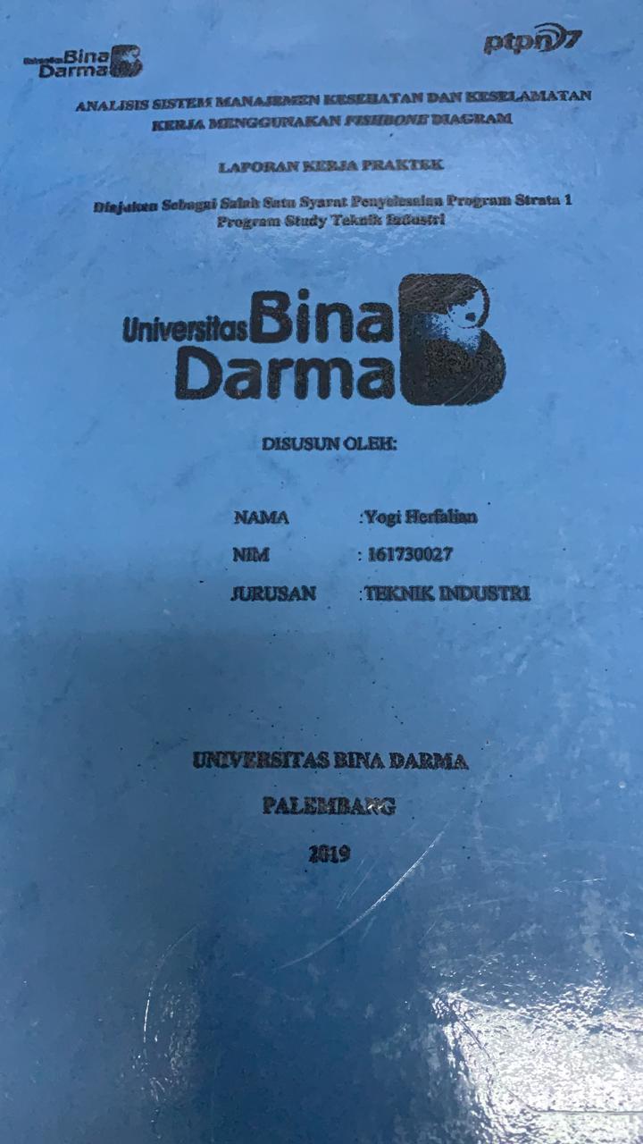 Cover ANALISIS SISTEM MANAJEMEN KESEHATAN DAN KESELAMATAN KERJA MENGGUNAKAN FISHBONE DIAGRAM / YOGI HERFALINA