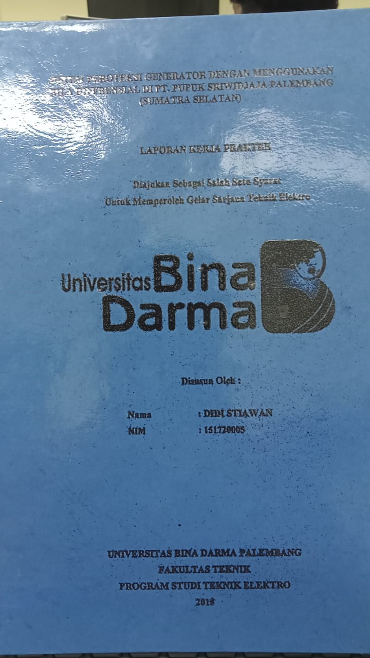 Cover SISTEM PROTEKSI GENERATOR DENGAN DENGAN MENGGUNAKAN RILADIFFRENSIAL DI PT.PUPUK SRIWIDJAJA PALEMBANG (SUMATERA SELATAN / DIDI SETIAWAN
