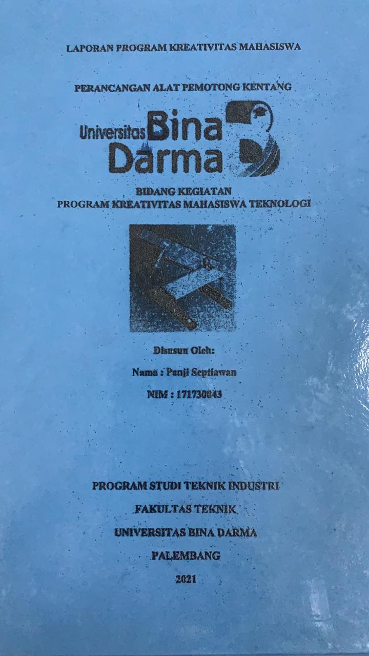 Cover PERANCANGAN ALAT PEMOTONG KENTANG / PANJI SEPTIAWAN