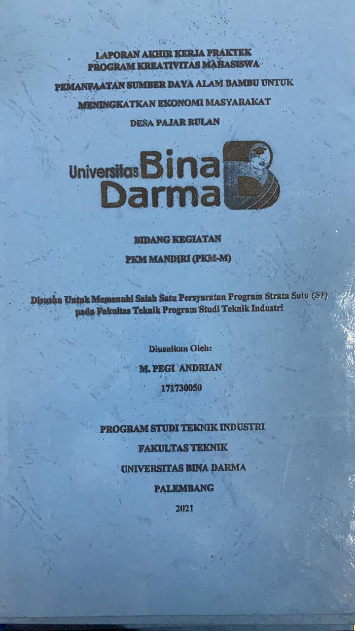 Cover PEMANFAATAN SUMBER DAYA ALAM BAMBU UNTUK / M. PEGI ANDRIAN